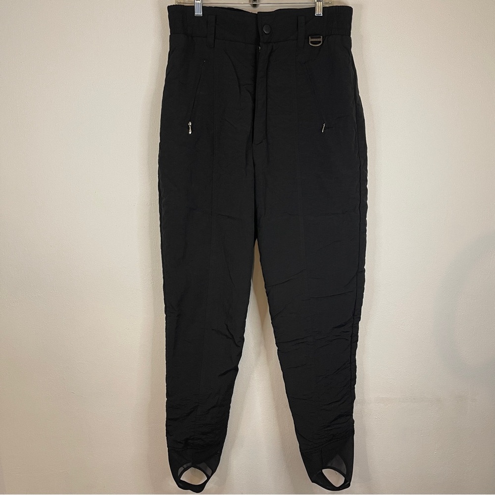 Black Bear Black Mesh Stirrups Insulated Lined Winter Ski Snow Pants Size 38